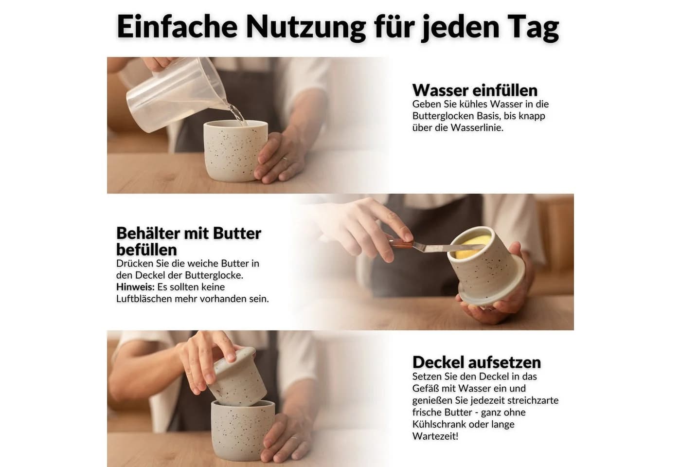 DEKAZIA Butterglocke Grau Keramik Wassergekühlt - Bild 5