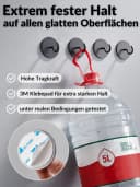 DEKAZIA Klebehaken selbstklebend 4er Set Edelstahl Schwarz/Weiß Matt Bild 1