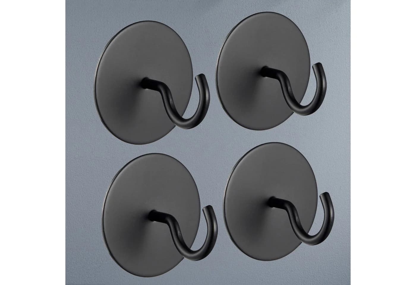 DEKAZIA Klebehaken selbstklebend 4er Set Edelstahl Schwarz/Weiß Matt - Bild 2