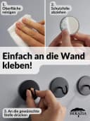 DEKAZIA Klebehaken selbstklebend 4er Set Edelstahl Schwarz/Weiß Matt Bild 3