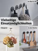 DEKAZIA Klebehaken selbstklebend 4er Set Edelstahl Schwarz/Weiß Matt Bild 4