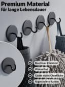 DEKAZIA Klebehaken selbstklebend 4er Set Edelstahl Schwarz/Weiß Matt Bild 5