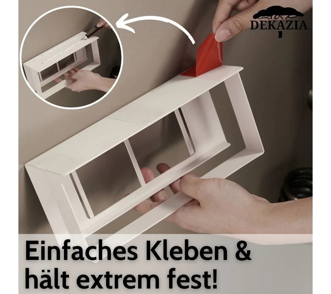 DEKAZIA Duschablage ohne Bohren Edelstahl Schwarz/Grau/Silber