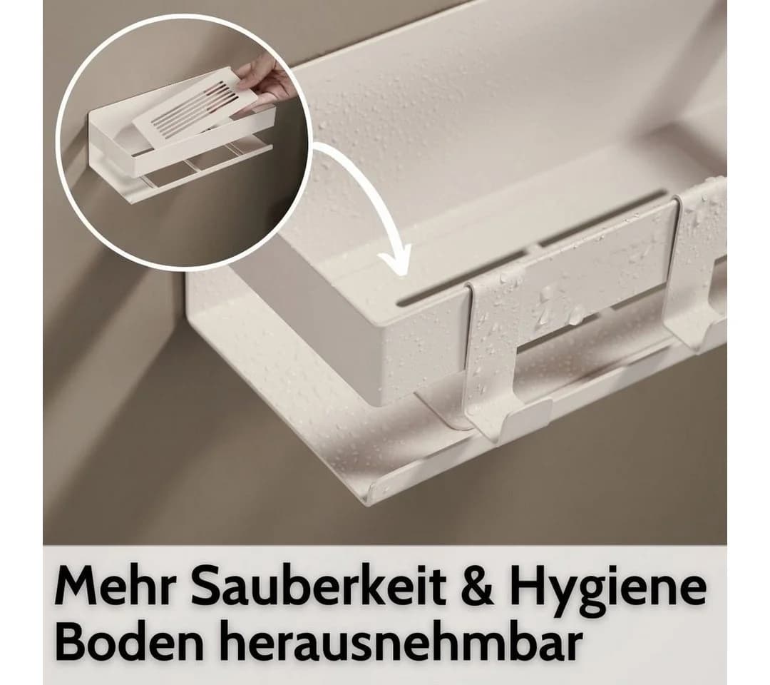 DEKAZIA Duschablage ohne Bohren Edelstahl Schwarz/Grau/Silber - Bild 5