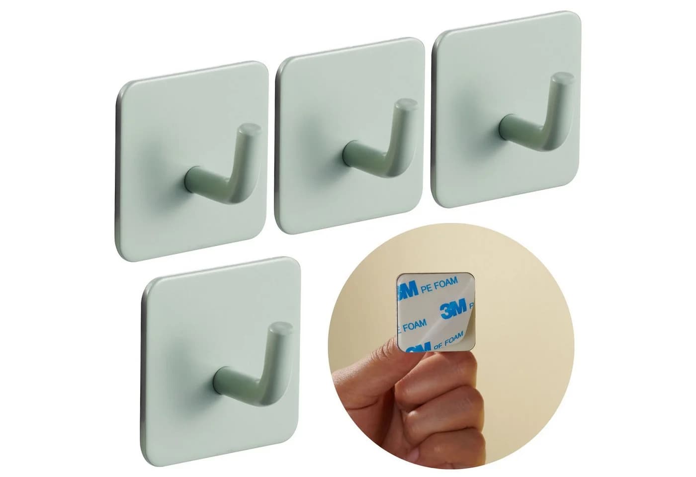 DEKAZIA Klebehaken 4-tlg. Bunt Edelstahl Wandhaken selbstklebend - Bild 2