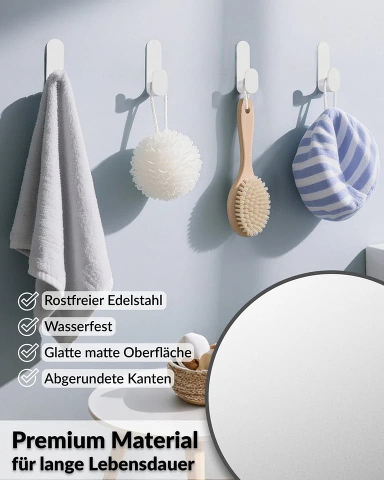 DEKAZIA Deckenhaken selbstklebend Edelstahl 4er Set - Bild 4
