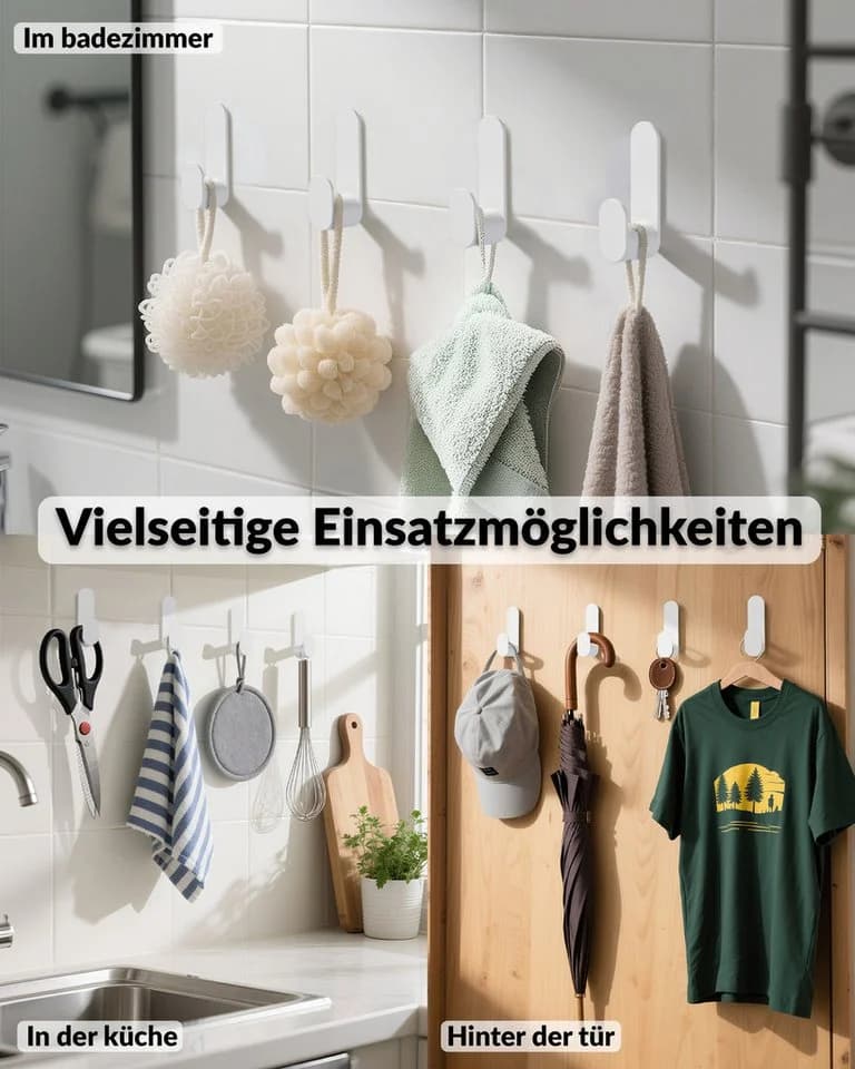 DEKAZIA Deckenhaken selbstklebend Edelstahl 4er Set - Bild 5