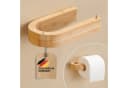 DEKAZIA Toilettenpapierhalter Bambus Selbstklebend Ohne Bohren Bild 2