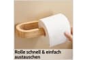 DEKAZIA Toilettenpapierhalter Bambus Selbstklebend Ohne Bohren Bild 4
