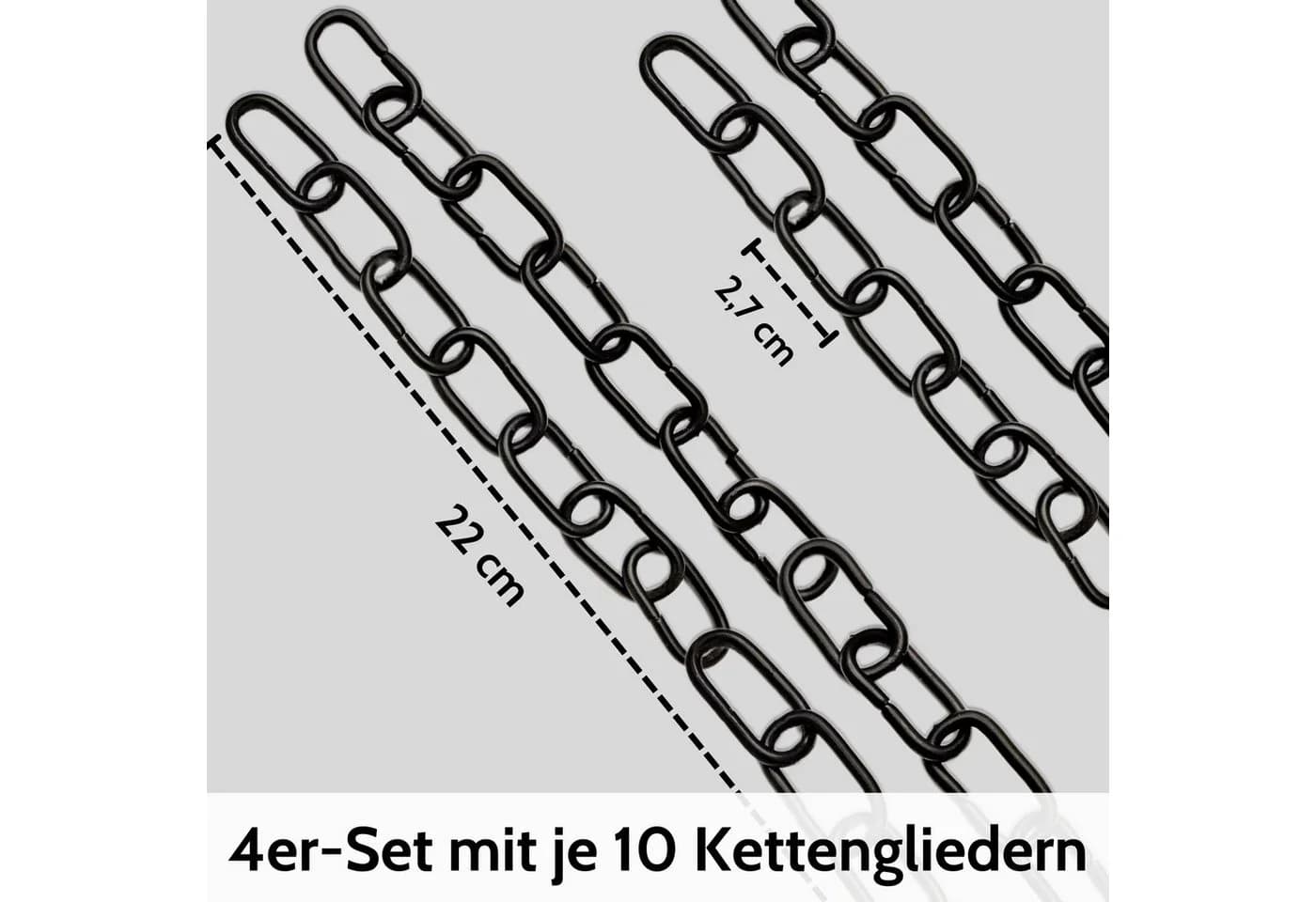 DEKAZIA Stahlkette zum Basteln, Heimwerken, Gliederketten aus Stahl, pulverbeschichtet, 4er Set - Bild 3