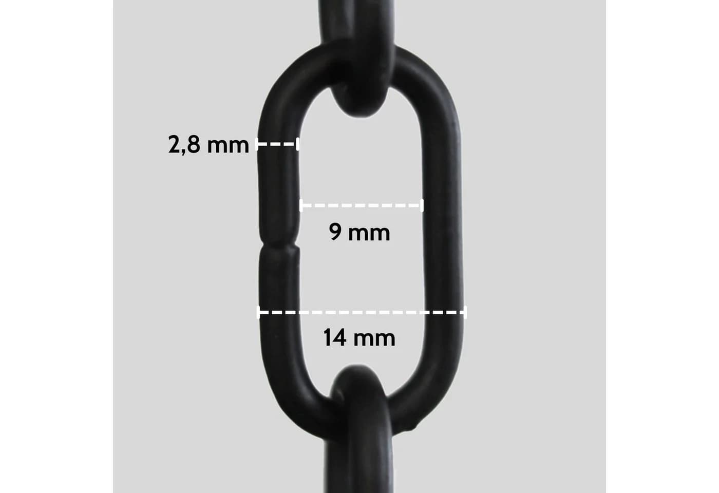DEKAZIA Stahlkette zum Basteln, Heimwerken, Gliederketten aus Stahl, pulverbeschichtet, 4er Set - Bild 4