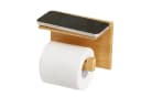 DEKAZIA Toilettenpapierhalter ohne Bohren Holz mit Ablage Bild 2