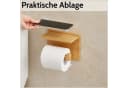 DEKAZIA Toilettenpapierhalter ohne Bohren Holz mit Ablage Bild 3
