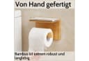 DEKAZIA Toilettenpapierhalter ohne Bohren Holz mit Ablage Bild 5