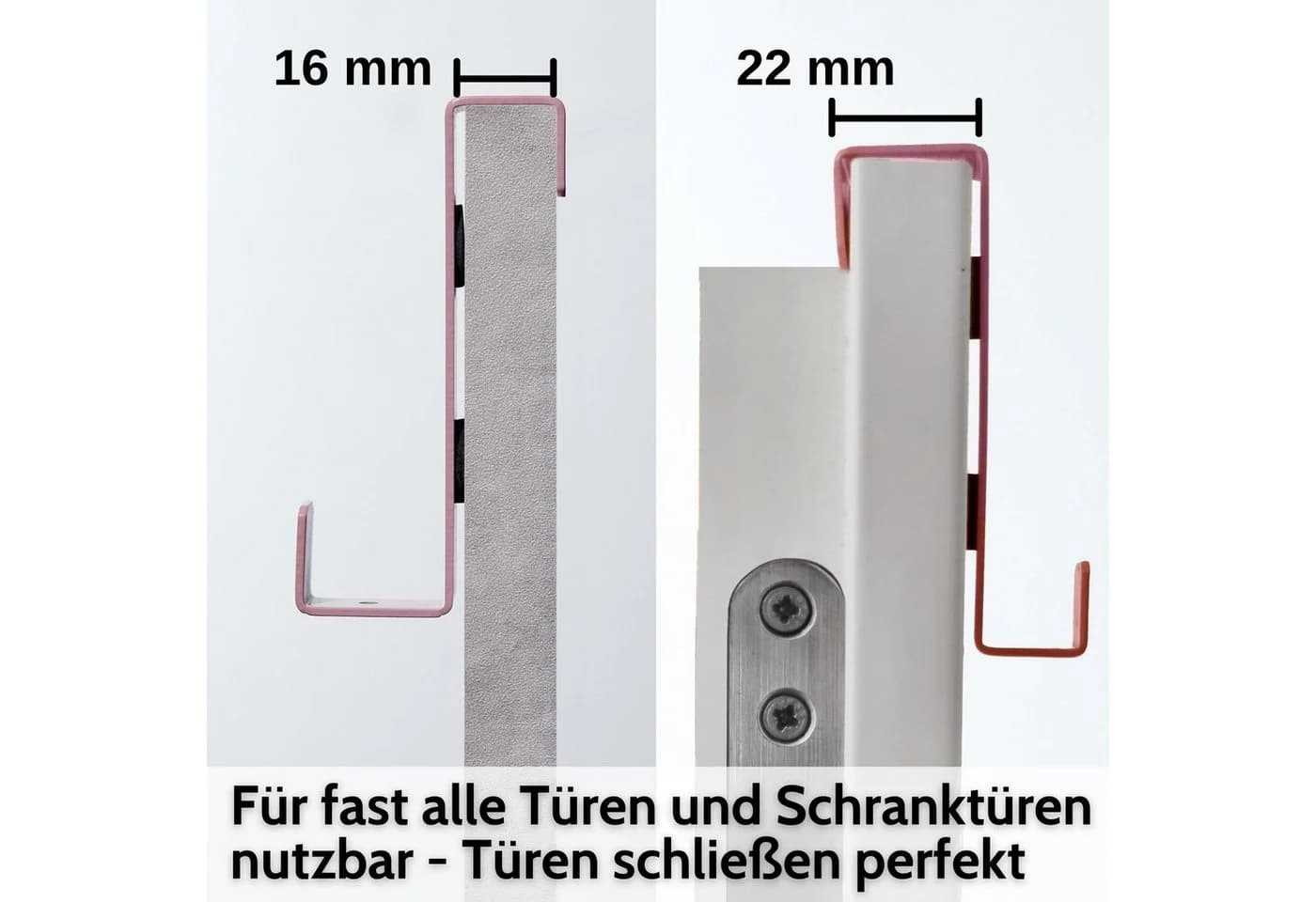 DEKAZIA Türhaken Kinderzimmer Bunt Rosa Edelstahl Einhängehaken - Bild 5