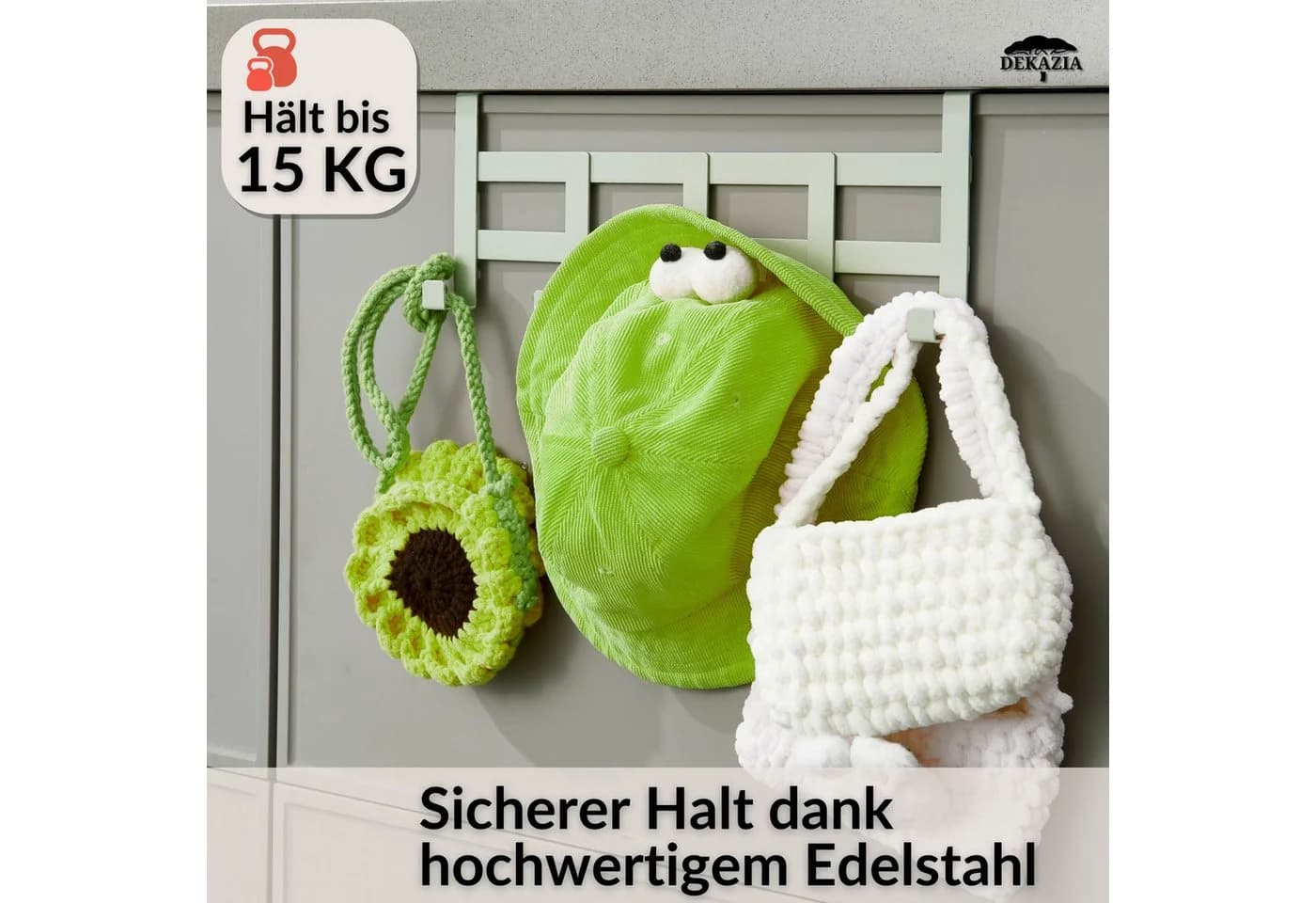 DEKAZIA Türgarderobe Mintgrün Edelstahl - Bild 3