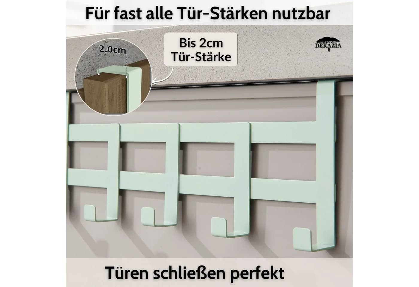 DEKAZIA Türgarderobe Mintgrün Edelstahl - Bild 5