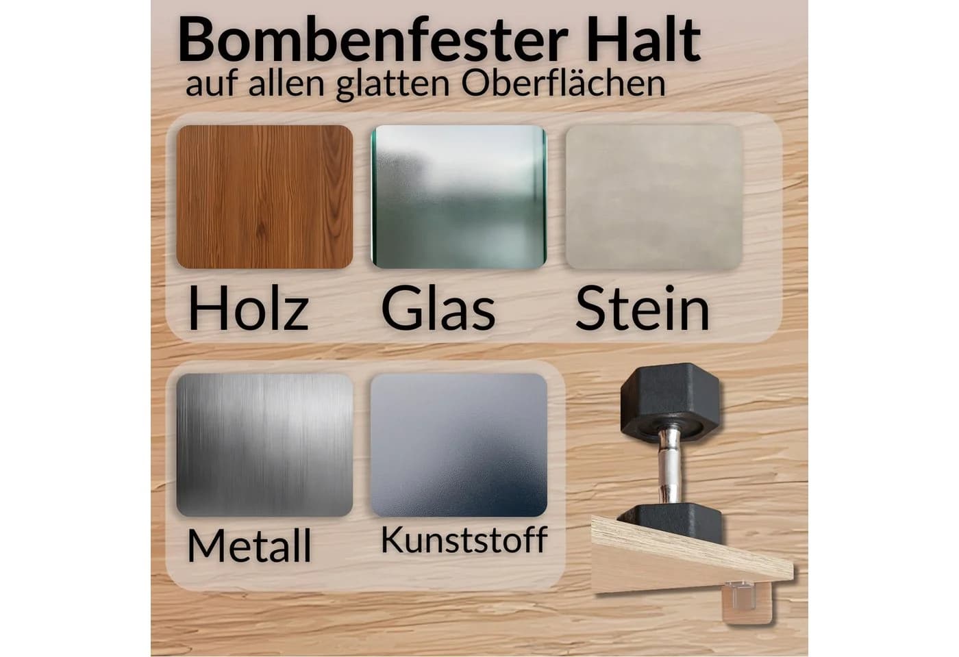 DEKAZIA Wandregalhalter ohne Bohren, 16-tlg. Weiß Selbstklebend - Bild 4