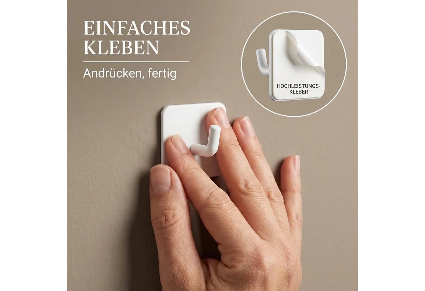 DEKAZIA Klebehaken Edelstahl 304 Selbstklebend ohne Bohren