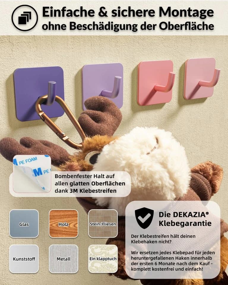 DEKAZIA Klebehaken Bunt Kindergarderobe
