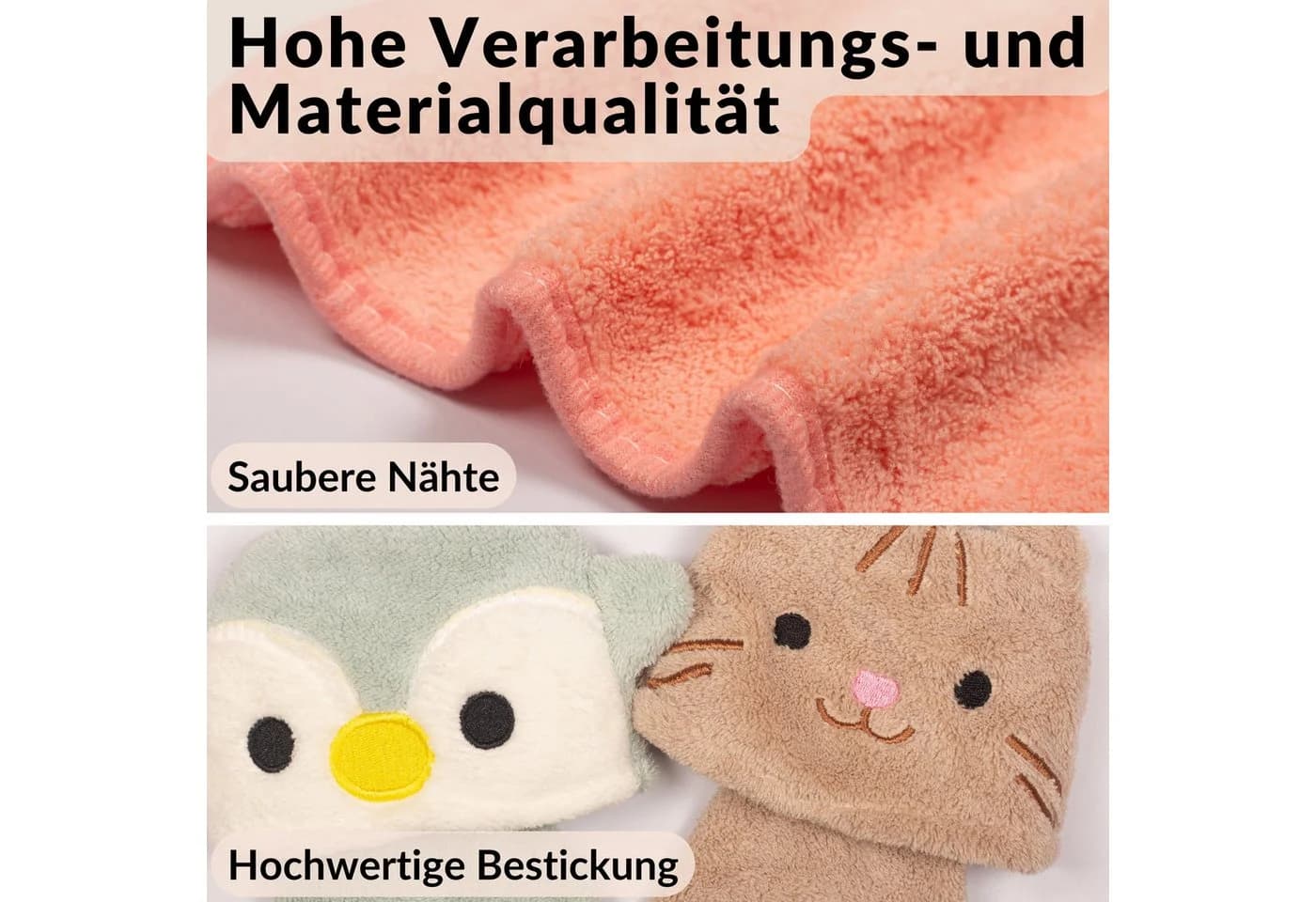 DEKAZIA Waschlappen Kinder 4er Set Mikrofaser Tierdesign - Bild 4