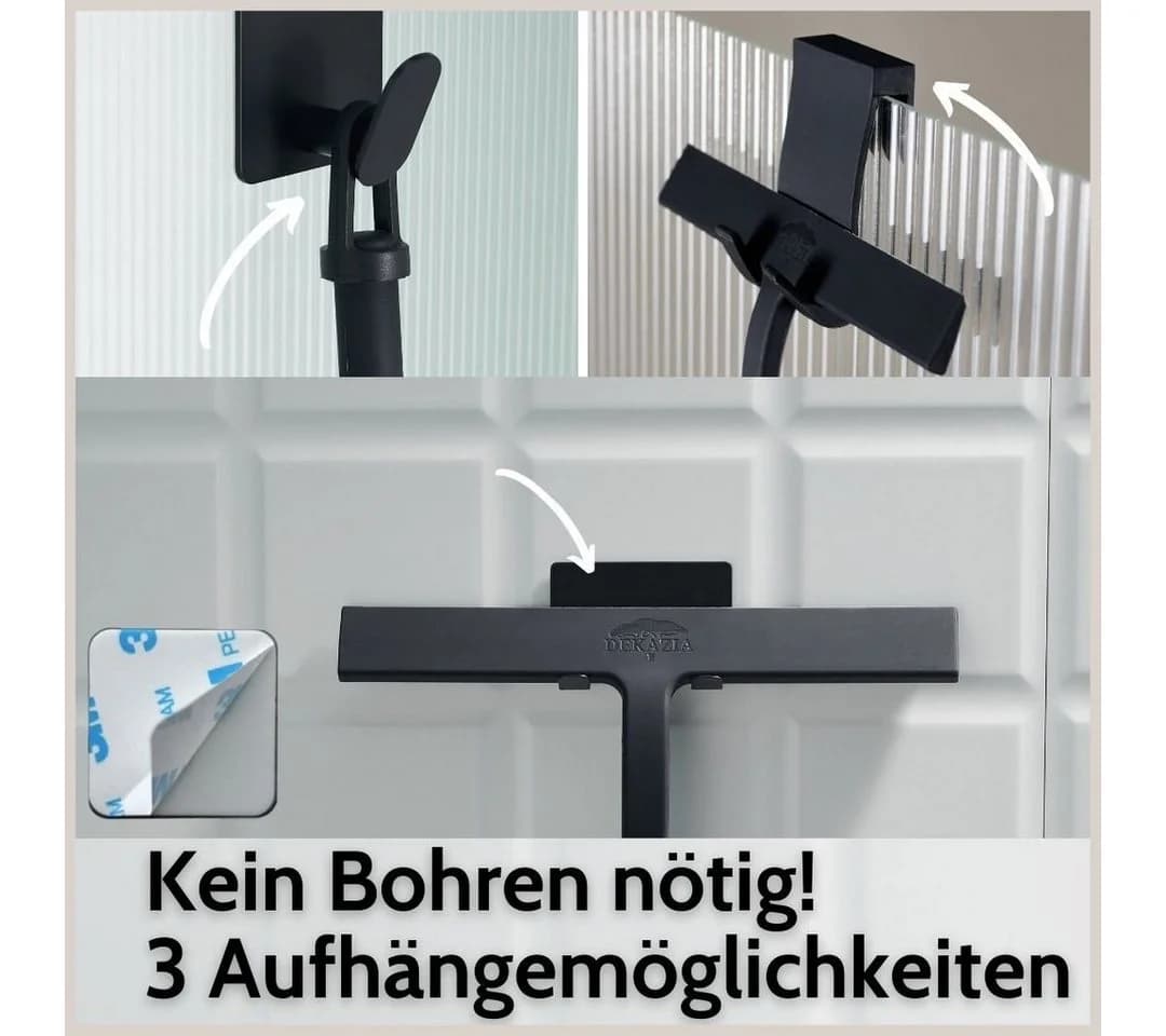 DEKAZIA Duschabzieher Silikon - 3 Befestigungsmöglichkeiten - Bild 5