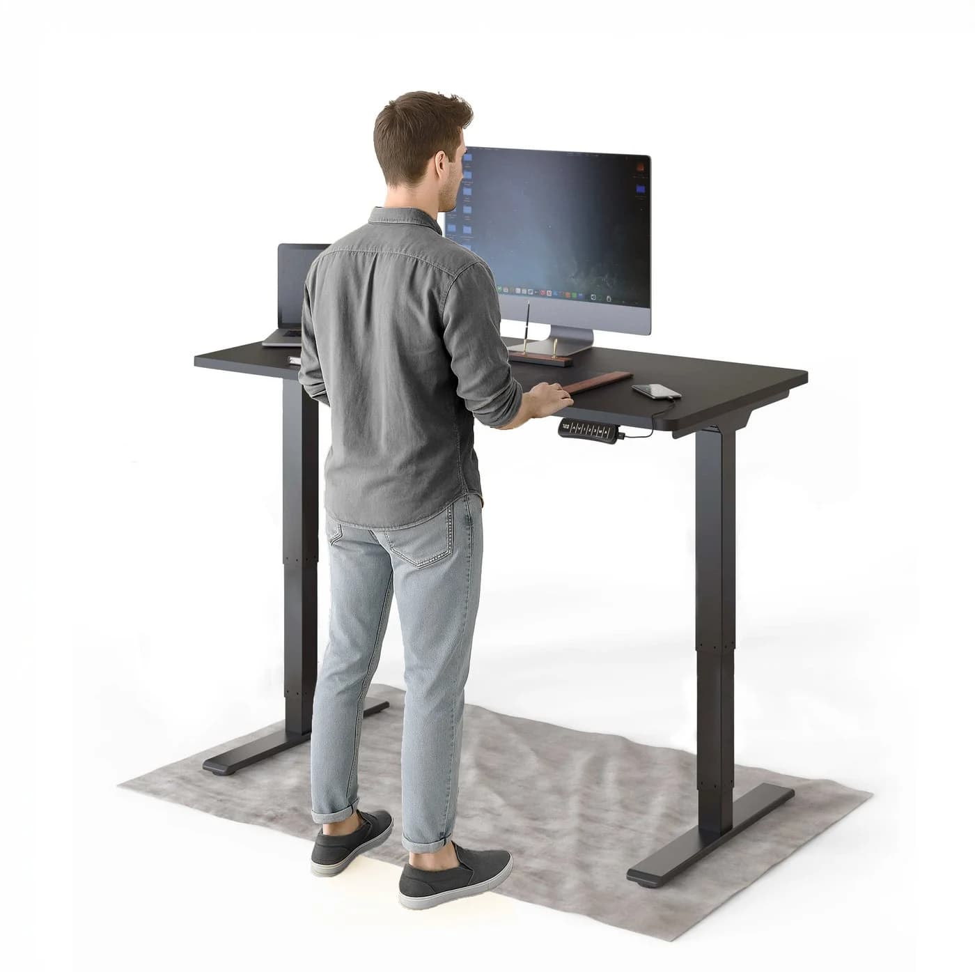 DESKSPACE Schreibtisch Pro Plus Höhenverstellbar Elektrisch Schwarz - Bild 2