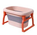 IKIDO Babybadewanne 3 in 1 Faltbar Orange mit Sicherheitsgurt Bild 3