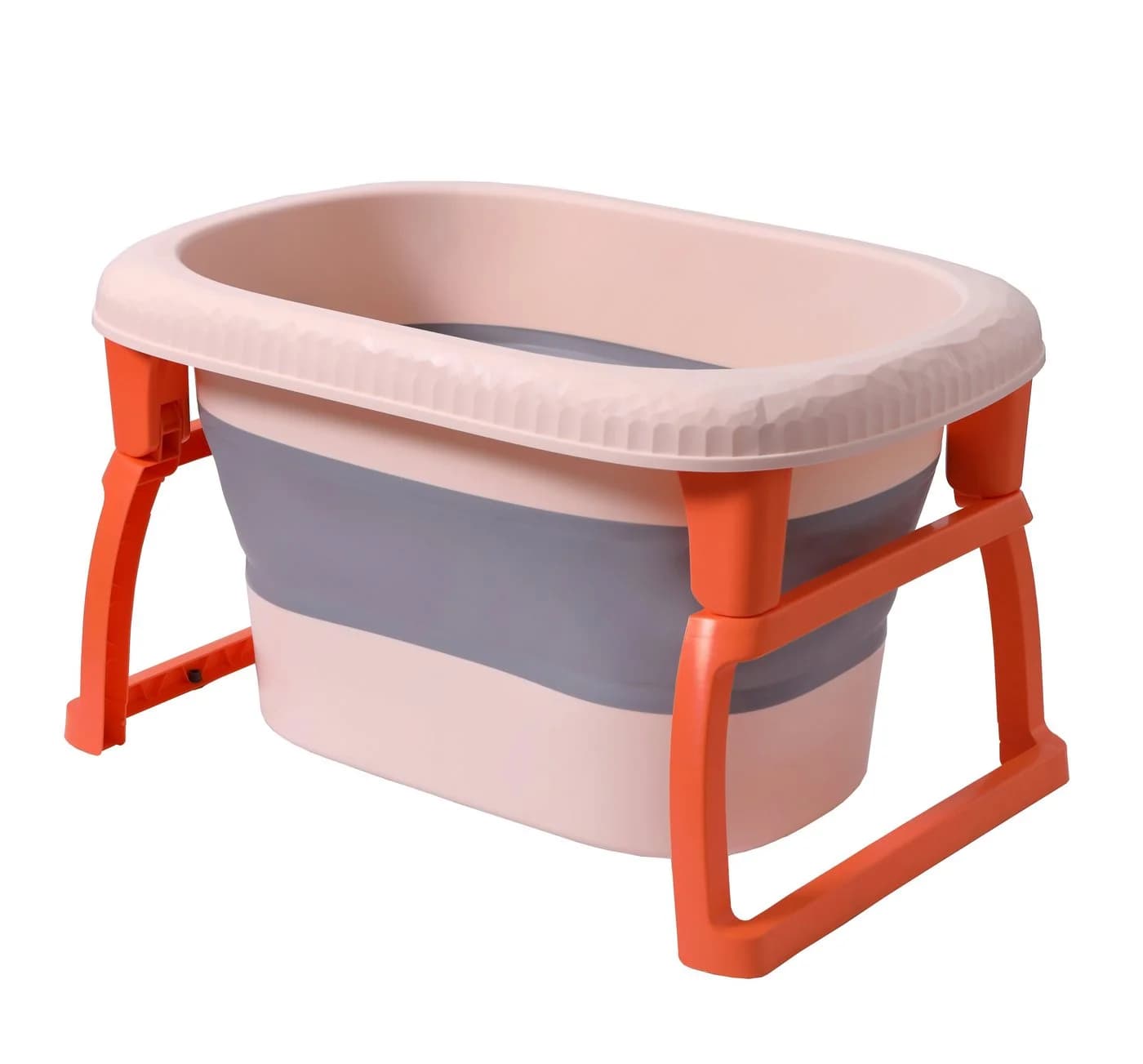 IKIDO Babybadewanne 3 in 1 Faltbar Orange mit Sicherheitsgurt - Bild 3