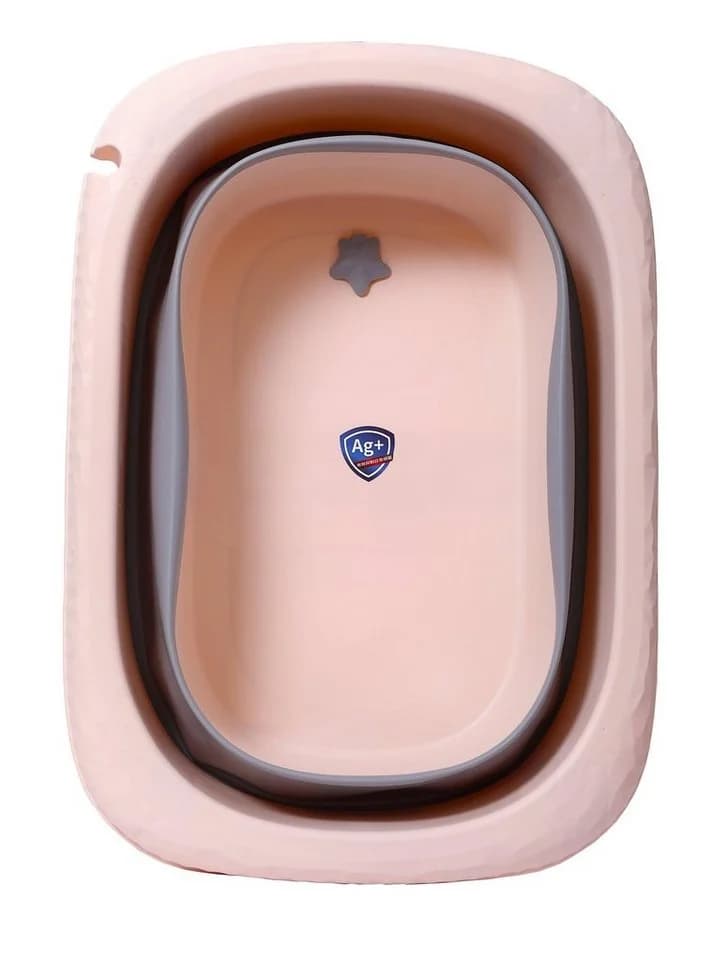 IKIDO Babybadewanne 3 in 1 Faltbar Orange mit Sicherheitsgurt - Bild 4