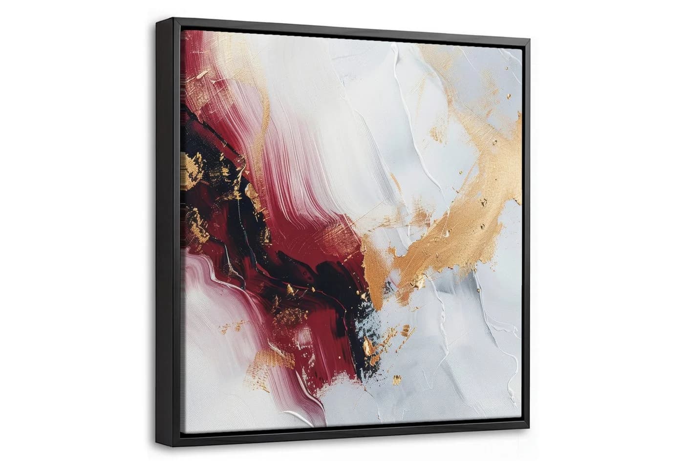 OneMillionCanvasses® Abstraktes Leinwandbild Rot Gold Schattenfugenrahmen - Bild 2