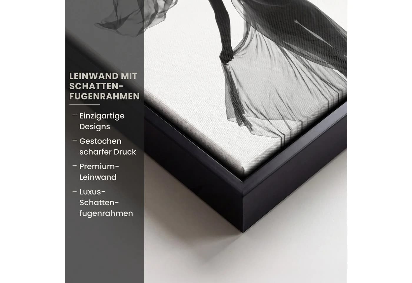 OneMillionCanvasses® Leinwandbild Frau mit Schleier Schwarz-Weiß Porträt - Bild 3