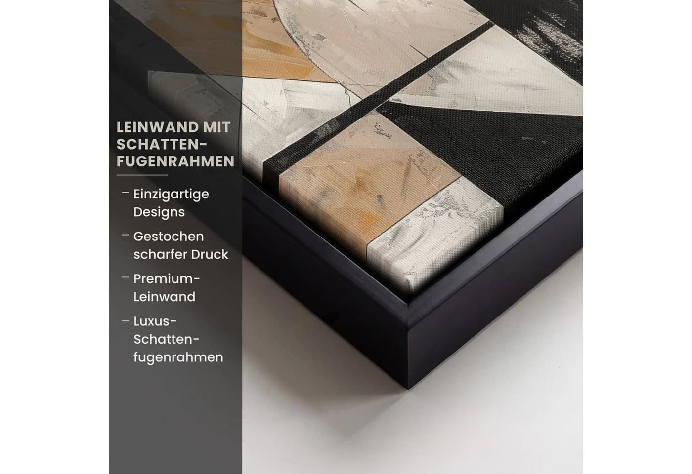 OneMillionCanvasses® Leinwandbild Abstrakt Modern Pastell Schwarz - Bild 3