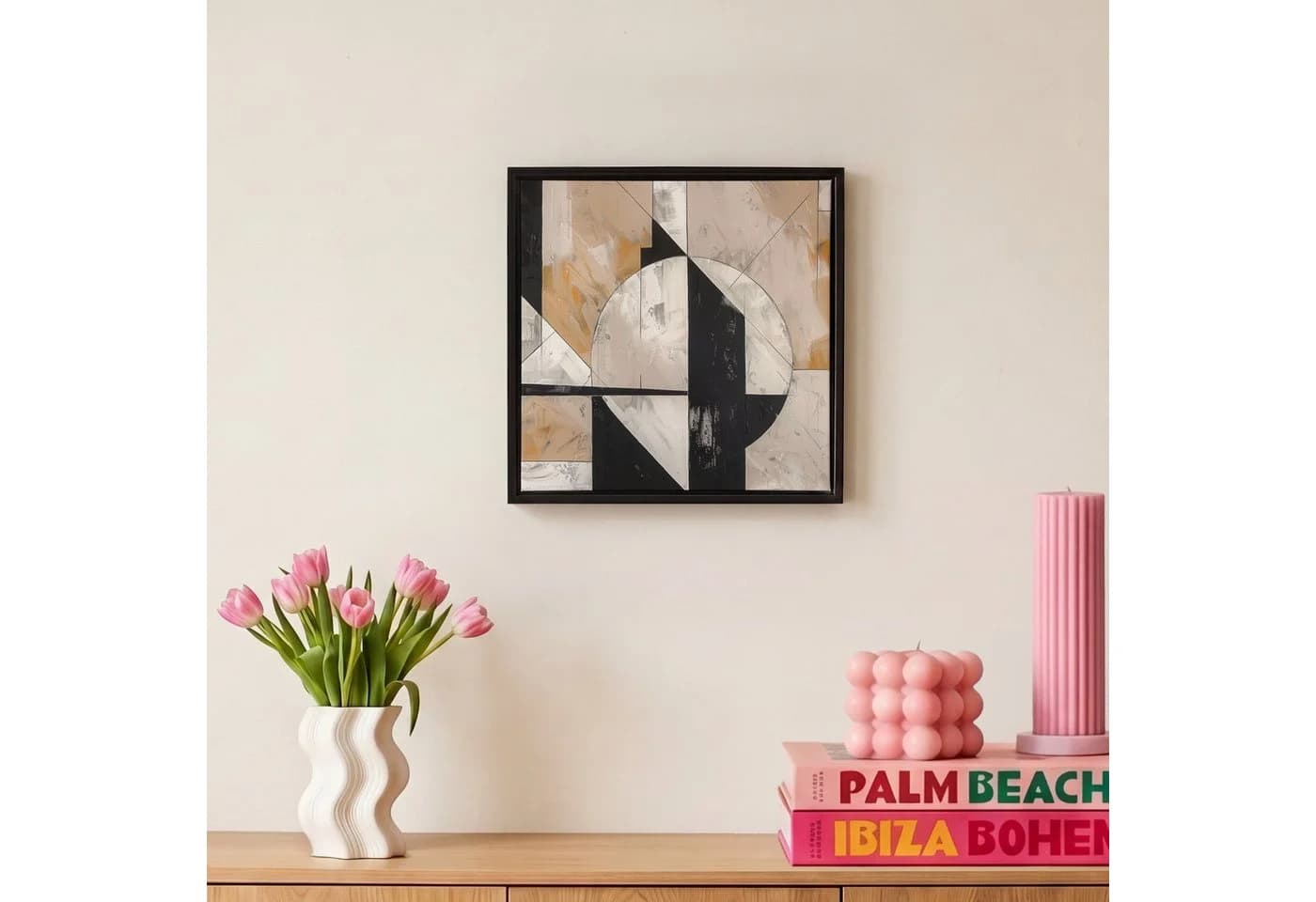 OneMillionCanvasses® Leinwandbild Abstrakt Modern Pastell Schwarz - Bild 4