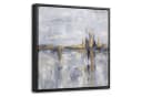 OneMillionCanvasses® Leinwandbild Abstrakt Grau Gold mit Rahmen Bild 2