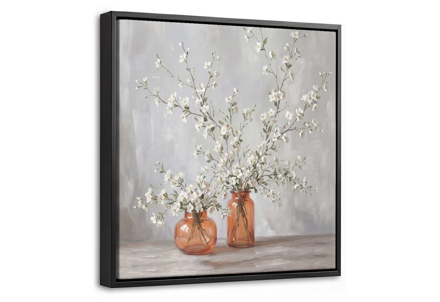 OneMillionCanvasses® Leinwandbild Blumen Orange mit Schattenfugenrahmen - Bild 2