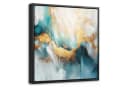 OneMillionCanvasses® Leinwandbild Abstrakt Blau Gold Schattenfugenrahmen Bild 2
