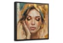 OneMillionCanvasses® Leinwandbild Frau Porträt Gold Schattenfugenrahmen 20x20cm Bild 2