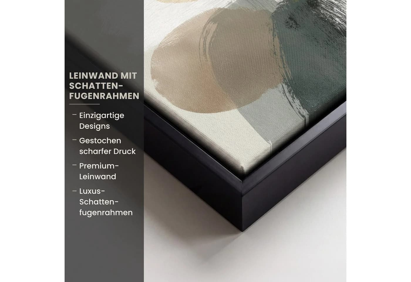 OneMillionCanvasses® Leinwandbild mit Rahmen Minimalistisch Beige 20x20cm - Bild 3