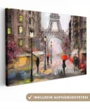 OneMillionCanvasses® Leinwandbild Kunstdrucke - Paris - Eiffelturm - Ölfarbenoptik Bild 2
