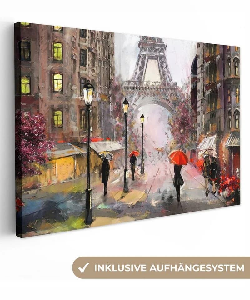 OneMillionCanvasses® Leinwandbild Kunstdrucke - Paris - Eiffelturm - Ölfarbenoptik - Bild 2
