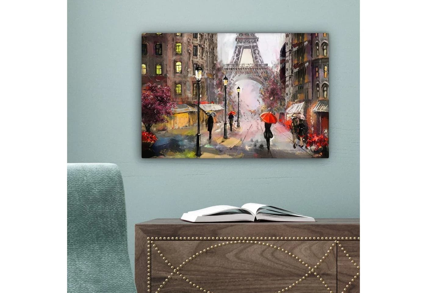 OneMillionCanvasses® Leinwandbild Kunstdrucke - Paris - Eiffelturm - Ölfarbenoptik - Bild 5