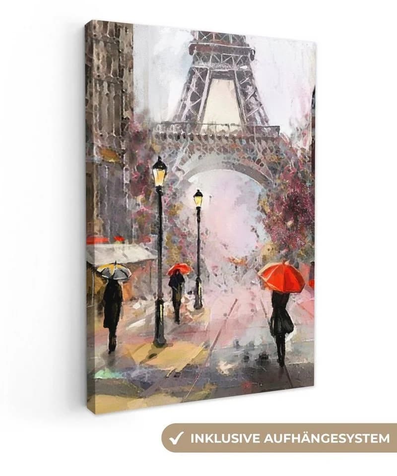 OneMillionCanvasses® Leinwandbild Paris Eiffelturm Ölfarbenoptik - Bild 2