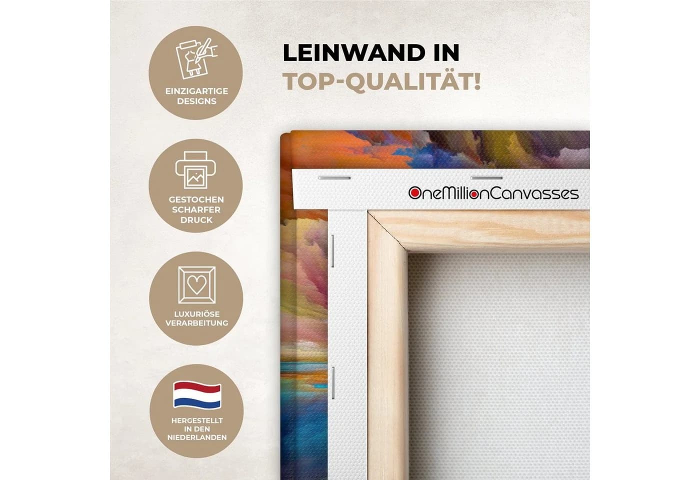 OneMillionCanvasses Leinwandbild Kunstdrucke Abstrakt Wolken Fotodruck 30x20 cm - Bild 3