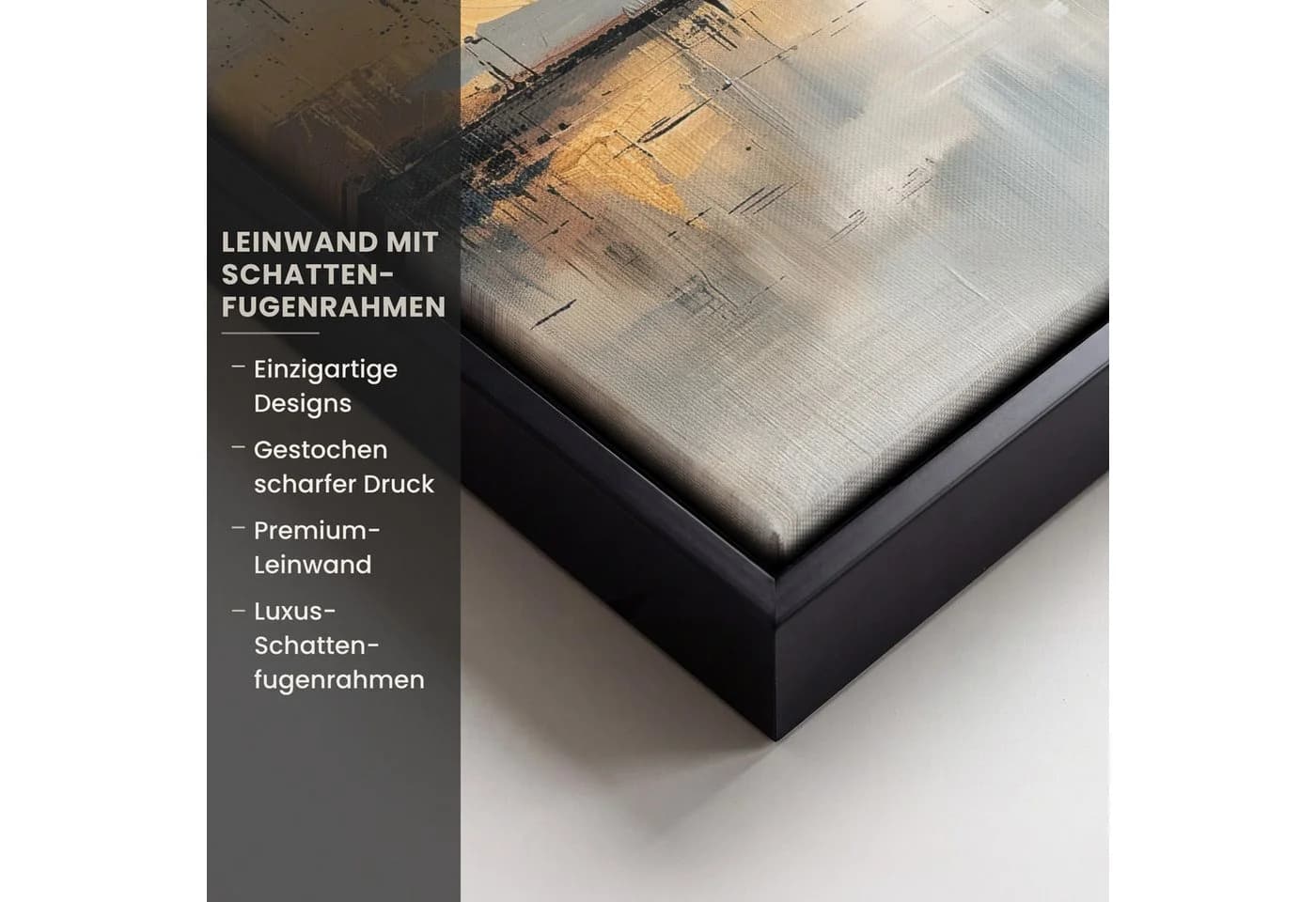 OneMillionCanvasses® Leinwandbild Abstrakt Beige Gold 20x20cm mit Rahmen - Bild 3