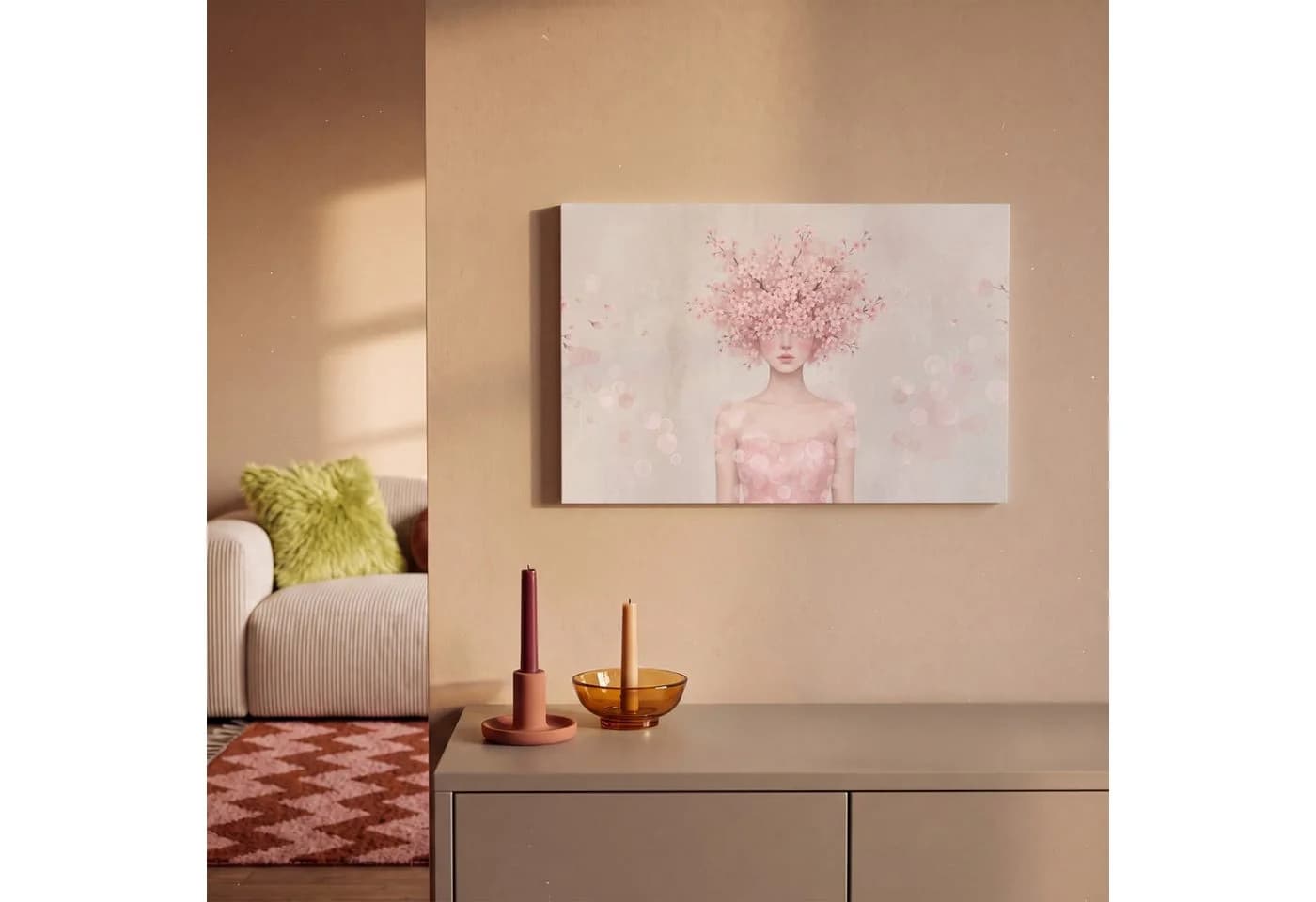 OneMillionCanvasses® Leinwandbild Porträt Kirschblüte Rosa 30x20 cm