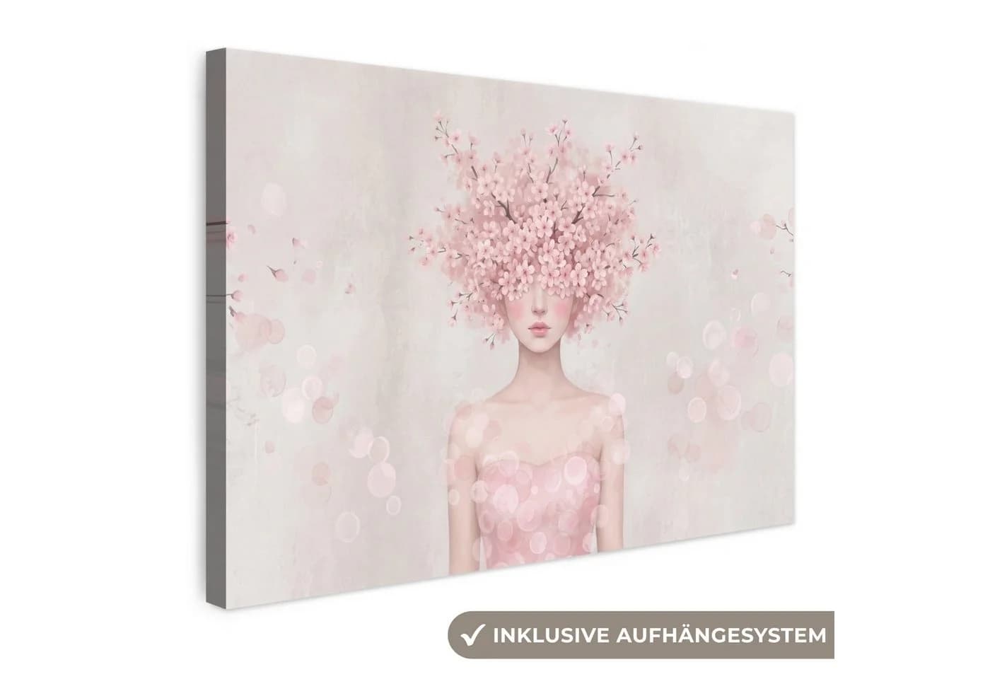OneMillionCanvasses® Leinwandbild Porträt Kirschblüte Rosa 30x20 cm - Bild 2