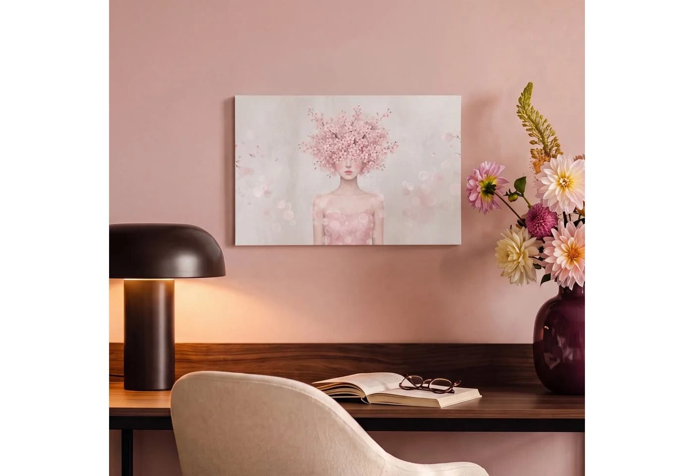 OneMillionCanvasses® Leinwandbild Porträt Kirschblüte Rosa 30x20 cm - Bild 4