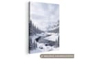 OneMillionCanvasses® Leinwandbild Winterlandschaft Berge Fluss 20x30 cm Bild 2