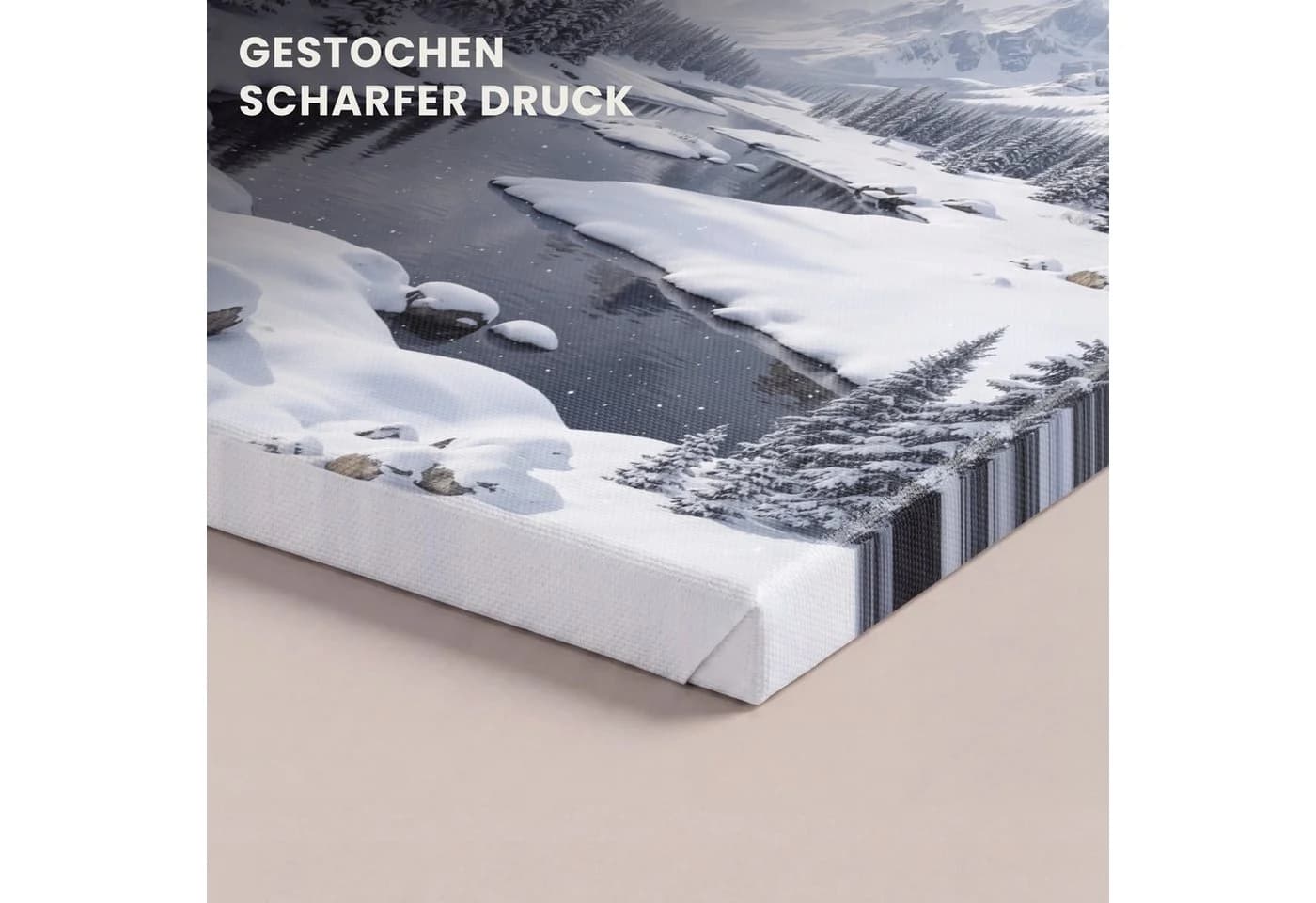 OneMillionCanvasses® Leinwandbild Winterlandschaft Berge Fluss 20x30 cm - Bild 3